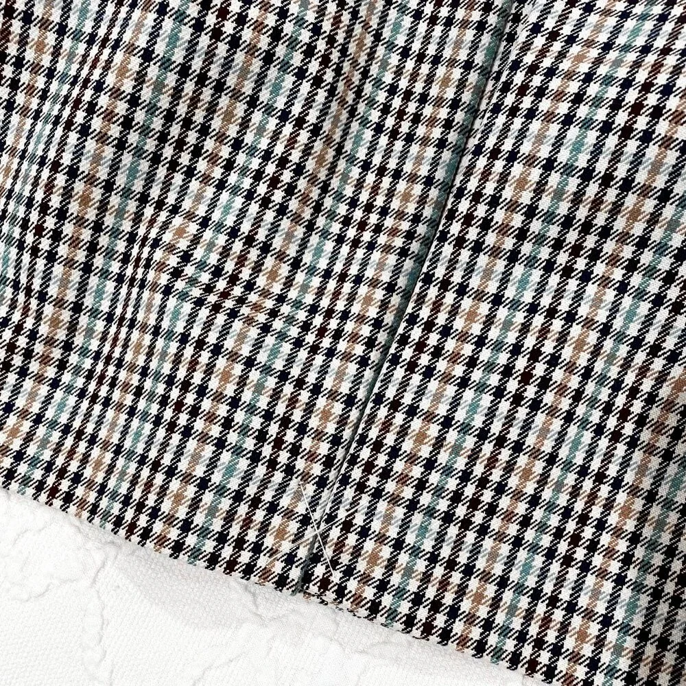 NWT Talbots Check Plaid Coat Ivory Aqua Camel Navy Brown Size 2 - Picture 6 of 7